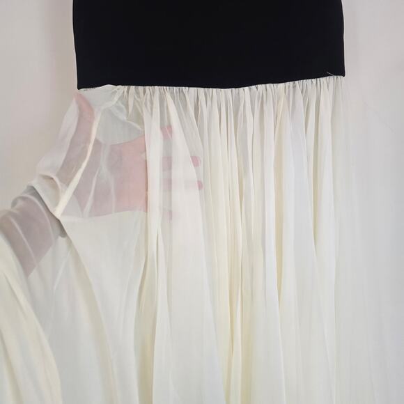 Bronx and Banco Adrian Strapless Drop-Waist Sheer bottom Maxi Dress Sz 6 Medium - Picture 6 of 14